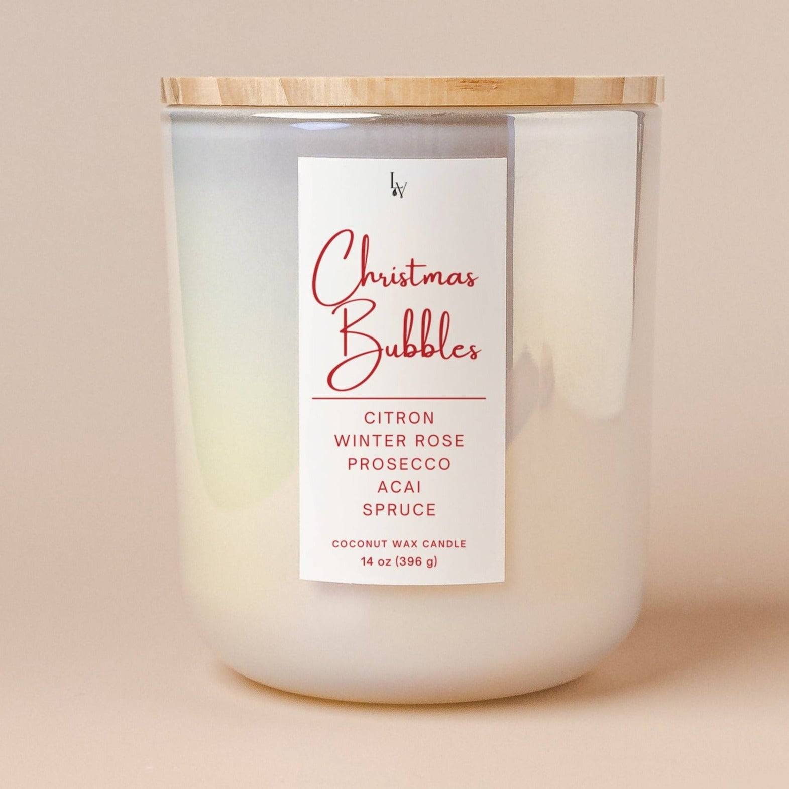 Christmas Candle Scent Notes Citron | Winter Rose | Prosecco | Acai | Blue Spruce | Musk