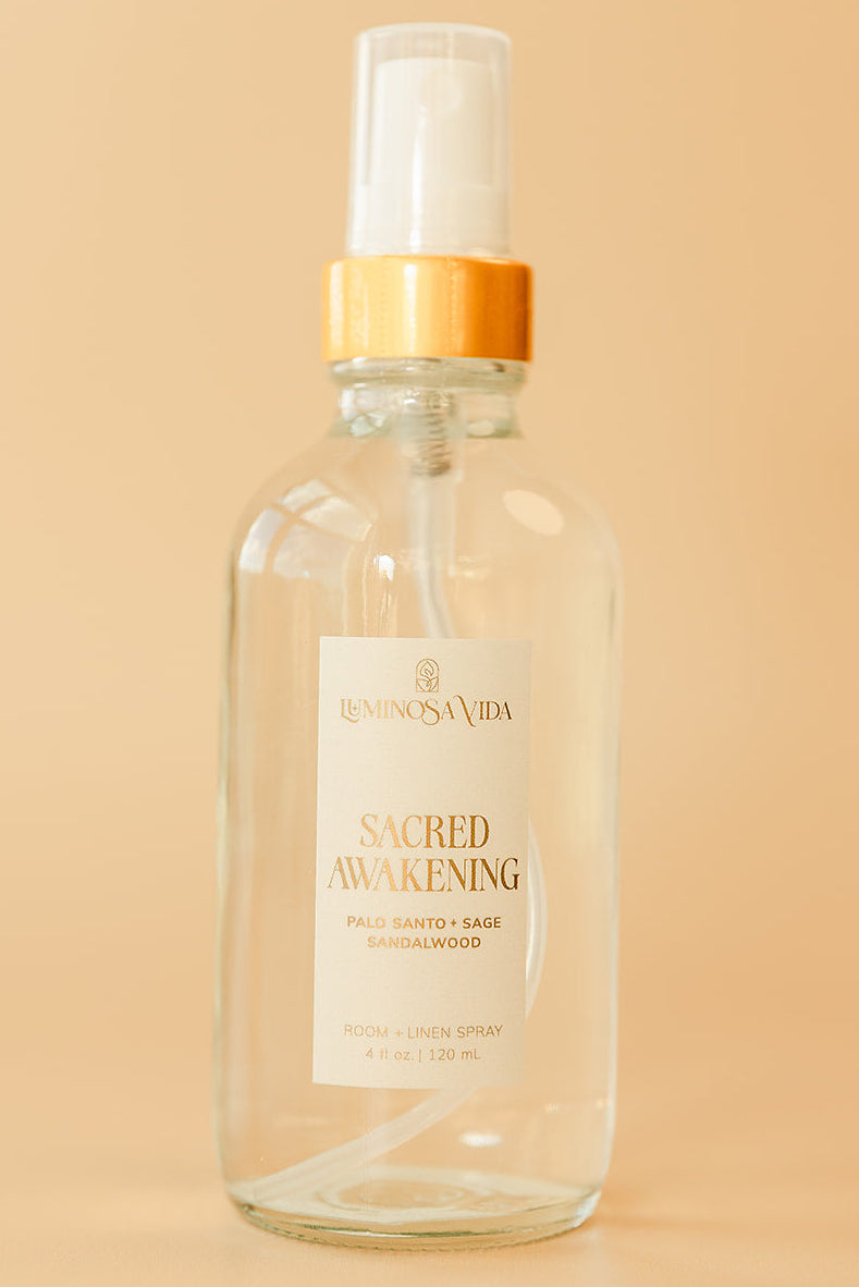Luminosa Vida Sacred Awakening room and linen spray with palo santo, sage, and sandalwood